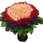 71 adet renkli gül buketi   Siirt çiçek yolla , çiçek gönder , çiçekçi  