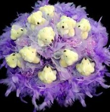 11 adet pelus ayicik buketi  Siirt online çiçekçi , çiçek siparişi 