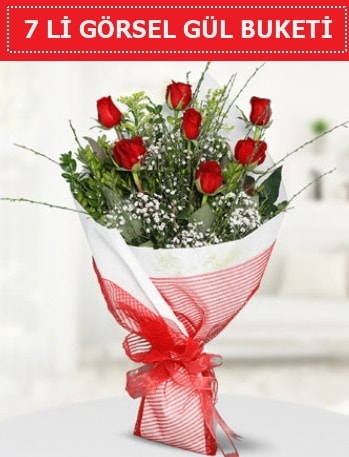 7 adet kırmızı gül buketi Aşk budur  Siirt yurtiçi ve yurtdışı çiçek siparişi 