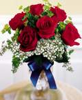  Siirt online çiçekçi , çiçek siparişi  6 adet vazoda kirmizi gül